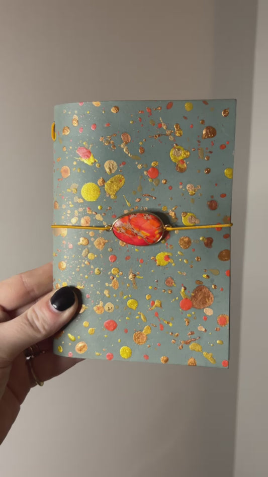 A6 Volcano Girl Paint Splatter Journal